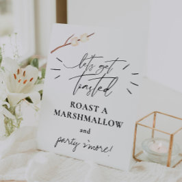 Laten we meer Marshmallow krijgen Reclamebord Met Voetstuk