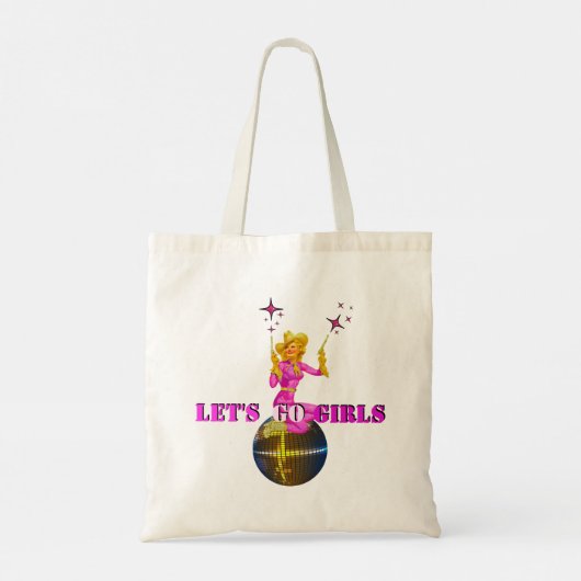 Laten we meiden gaan! Disco Cowgirl Bachelorette s Tote Bag (Achterkant)