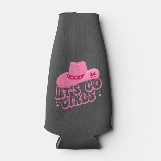 Laten we meiden gaan, meisjes reizen, Retro grafis Flesjeskoeler (Voorkant)