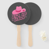 Laten we meiden gaan, meisjes reizen, Retro grafis Handwaaier (Voorkant en achterkant)