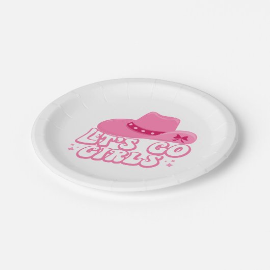 Laten we meiden gaan, meisjes reizen, Retro grafis Papieren Bordje (Gekanteld)