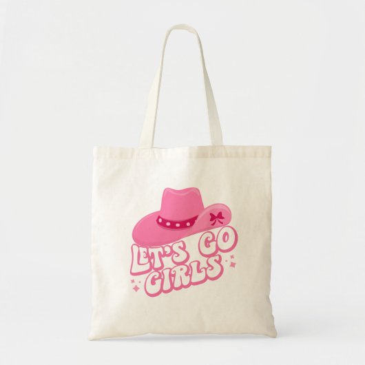 Laten we meiden gaan, meisjes reizen, Retro grafis Tote Bag (Voorkant)