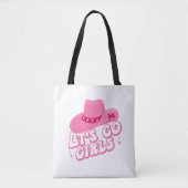 Laten we meiden gaan, meisjes reizen, Retro grafis Tote Bag (Voorkant)