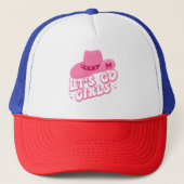 Laten we meiden gaan, meisjes reizen, Retro grafis Trucker Pet (Voorkant)