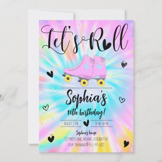 Laten we meisje das dye verjaardagsfeest kaart (Voorkant)