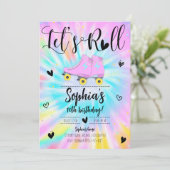 Laten we meisje das dye verjaardagsfeest kaart (Staand voorkant)