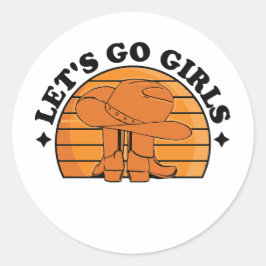 Laten we meisjes gaan, meisjes avondje uit ronde sticker