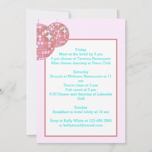 Laten we meisjes Laatste Disco Bachelorette gaan n Kaart (Achterkant)