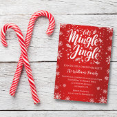 Laten we mengen en jingle kerstfeest rood wit kaart