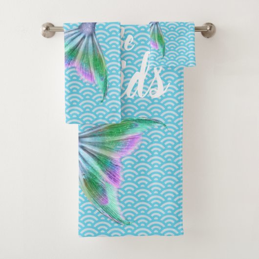 Laten we Mermaids Bath Towel Set zijn Bad Handdoek (Insitu)