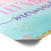 Laten we Mermaids Pink Gold Birthday zijn Poster (Hoek)