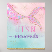 Laten we Mermaids Pink Gold Birthday zijn Poster (Voorkant)