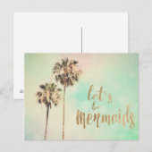 Laten we Mermaids zijn met ananas Briefkaart (Voorkant / Achterkant)