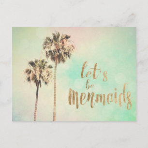 Laten we Mermaids zijn met ananas Briefkaart