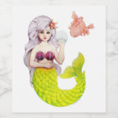 Laten we Mermaids zijn! Wijn Etiket (Enkel label)