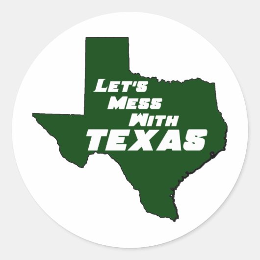 Laten we Mess met Texas Green Ronde Sticker (Voorkant)