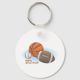 Laten we met bal spelen: honkbal, basketbal, footb sleutelhanger