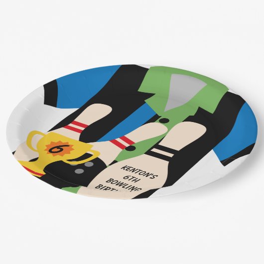 Laten we met Bowling Birthday Paper-Borden gaan Papieren Bordje (Gekanteld)