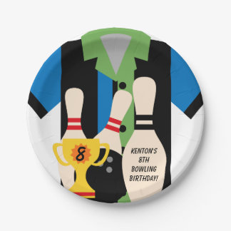 Laten we met Bowling Birthday Paper-Borden gaan Papieren Bordje