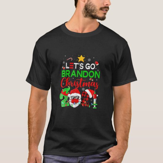 Laten we met Brandon kerstmis 2021 kerstmis gaan T-shirt (Voorkant)