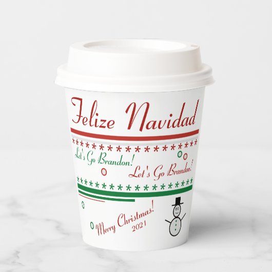 Laten we met Brandon Kerstmis gaan Papieren Bekers (Voorkant)