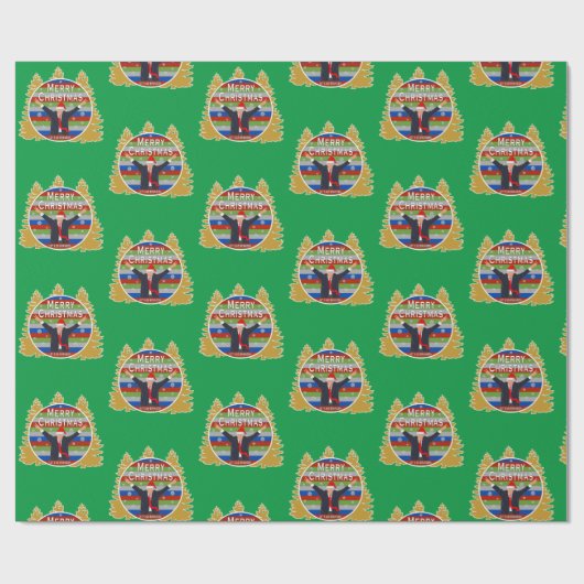 Laten we met Brandon Kerstmis gaan, Trump Snowflak Cadeaupapier (Vlak)