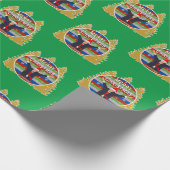 Laten we met Brandon Kerstmis gaan, Trump Snowflak Cadeaupapier (Hoek)