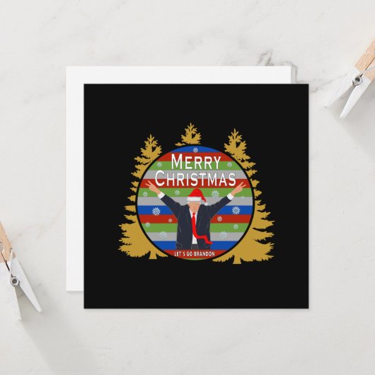 Laten we met Brandon Kerstmis gaan, Trump Snowflak Kaart (Voorkant / Achterkant in situ)