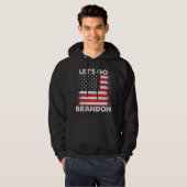 Laten we met de Amerikaanse vlag Black Hoodie aan  (Voorkant volledig)
