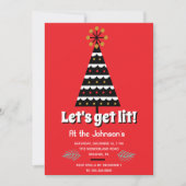 Laten we met een kleine Retro kerstparty gaan Feestdagenkaart (Voorkant)