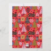 Laten we met een kleine Retro kerstparty gaan Feestdagenkaart (Achterkant)