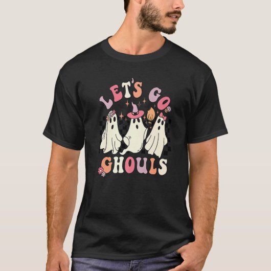 Laten we met Ghouls Cute Floral Ghost Halloween Ch T-shirt (Voorkant)