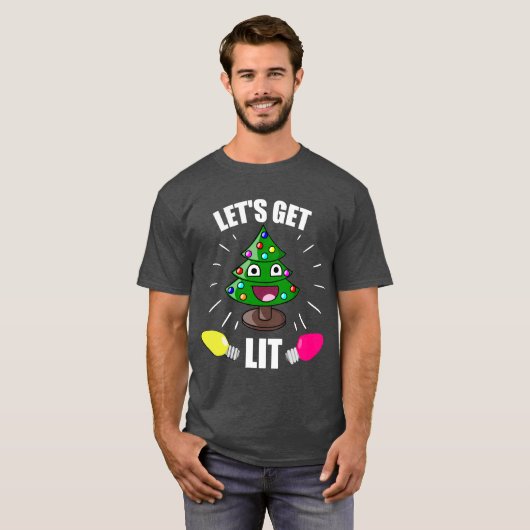 Laten we met kerst Humor te laat komen T-shirt (Voorkant volledig)
