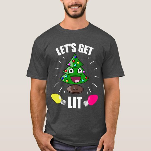 Laten we met kerst Humor te laat komen T-shirt (Voorkant)