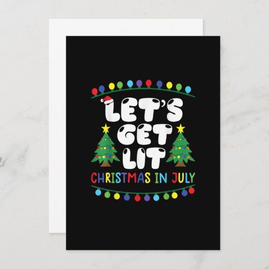Laten we met kerst komen in juli kerst kaart (Voorkant / Achterkant)