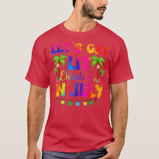 Laten we met kerst komen in juli kerstmis t-shirt