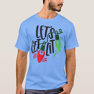 Laten we met mooie kerstlomp op straat komen... t-shirt