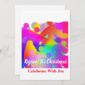 Laten we met vreugde vieren dat het Kerstmis is Feestdagenkaart (Voorkant / Achterkant)