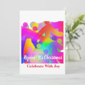 Laten we met vreugde vieren dat het Kerstmis is Feestdagenkaart (Staand voorkant)