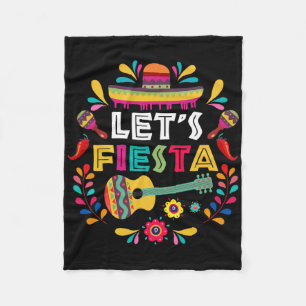 Laten we Mexicaans Feest Cinco De Mayo Feest Kleur Fleece Deken
