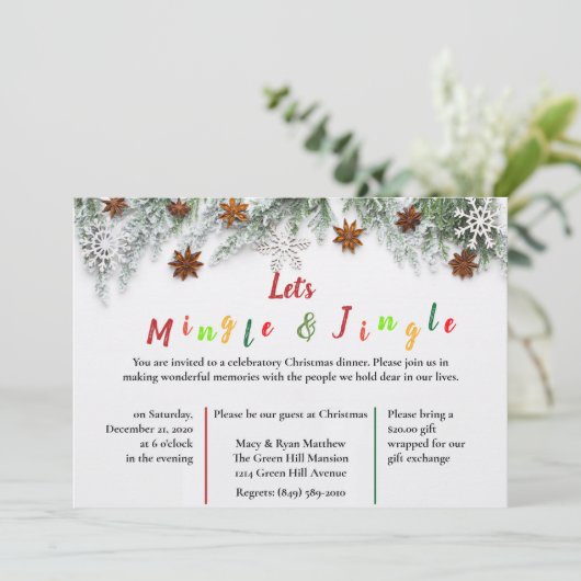 Laten we Mingle en Jingle Kerstfeest houden Kaart (Staand voorkant)