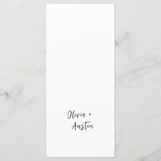 Laten we Moderne Chic Script Minimalist Wedding Ea Menu (Achterkant)