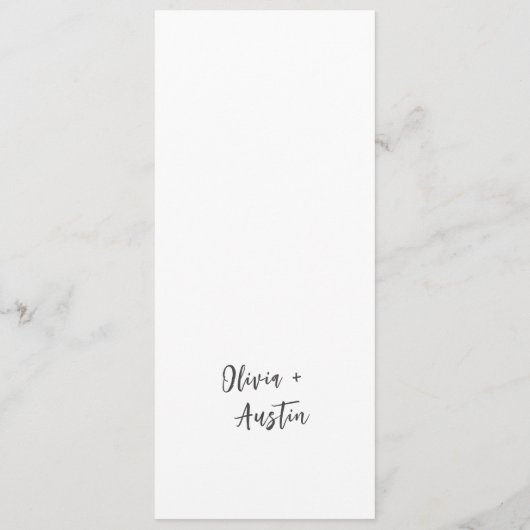 Laten we Moderne Chic Script Minimalist Wedding Ea Menu (Achterkant)
