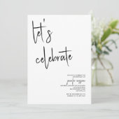 Laten we moderne zwarte script vieren kaart (Staand voorkant)