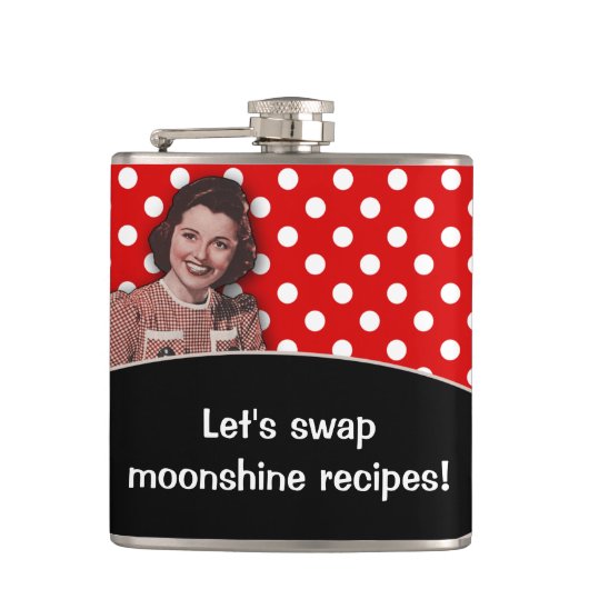 Laten we Moonshine-recepten ruilen Heupfles (Voorkant)