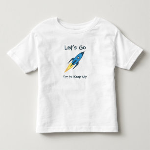 LATEN WE Motivatie blauwe Rocket Ship Buitenspatie Kinder Shirts