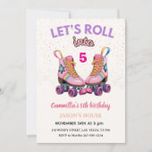 Laten we naar 5 Retro Roller Skate Verjaardag roll Kaart (Voorkant)