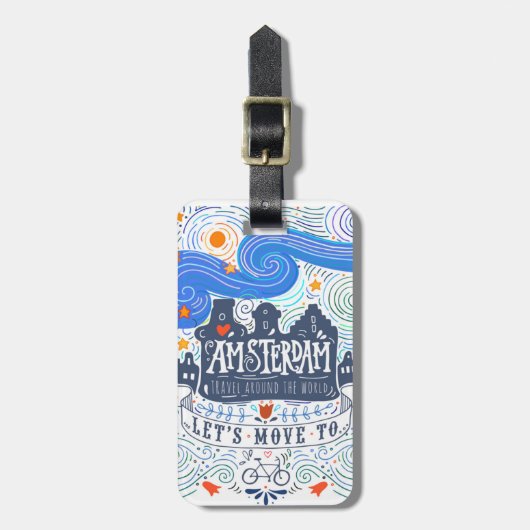 Laten we naar Amsterdam gaan Bagagelabel (Voorkant verticaal)
