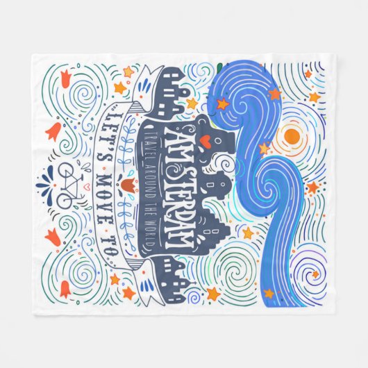 Laten we naar Amsterdam gaan Fleece Deken (Voorkant (Horizontaal))