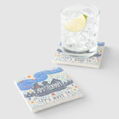 Laten we naar Amsterdam gaan Stenen Onderzetter (Zijkant)